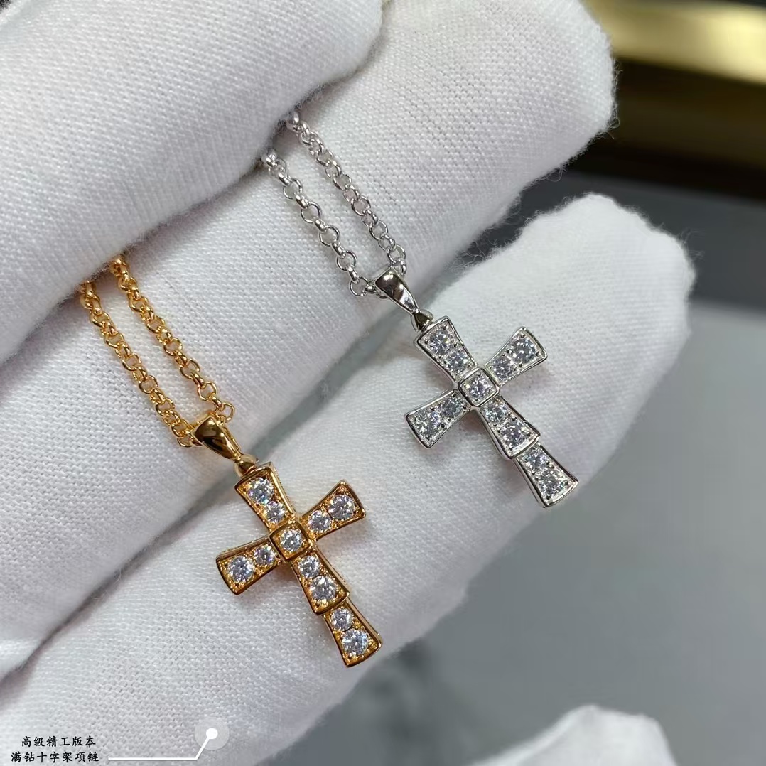 replica Bvlgari Cross Croce Pendant Necklace - H Lin Jewelry