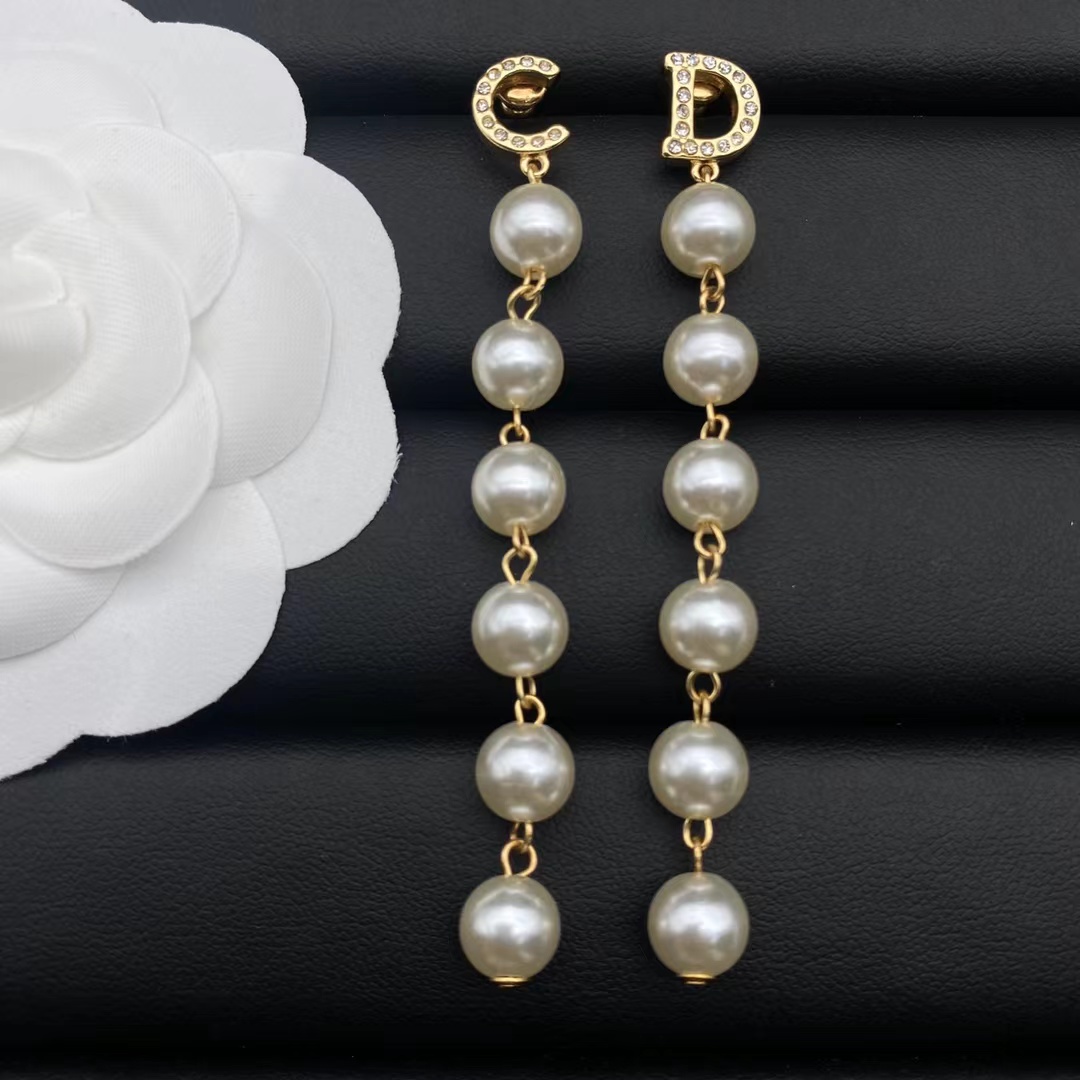 replica Dior Pearl Tassel Earring - H Lin Jewelry