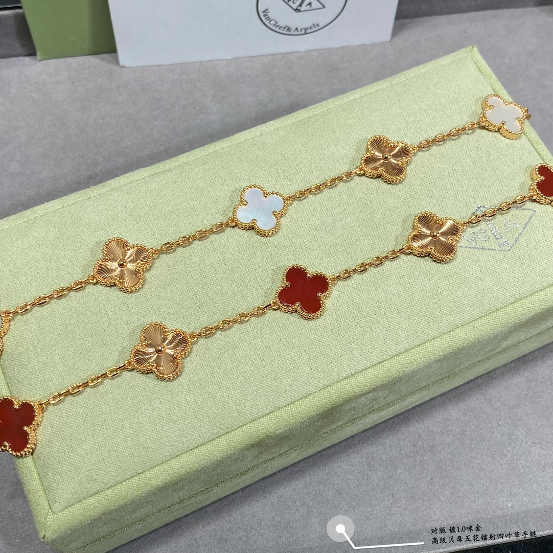 replica Van Cleef & Arpels Vintage Alhambra Bracelet, 5 Motifs - H Lin Jewelry