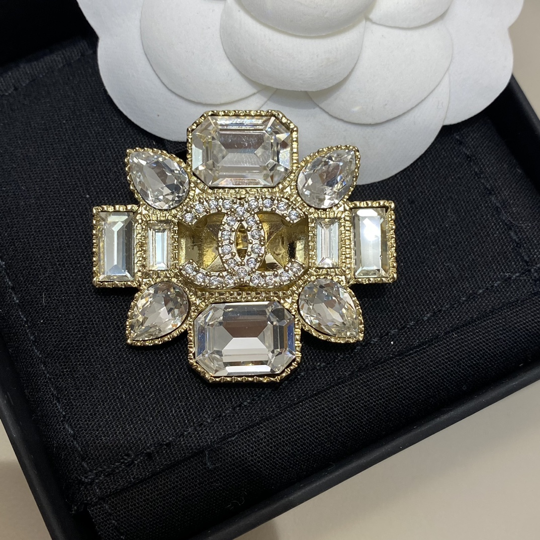 replica Chanel Luxury Rhinestone Flower Brooch - H Lin Jewelry