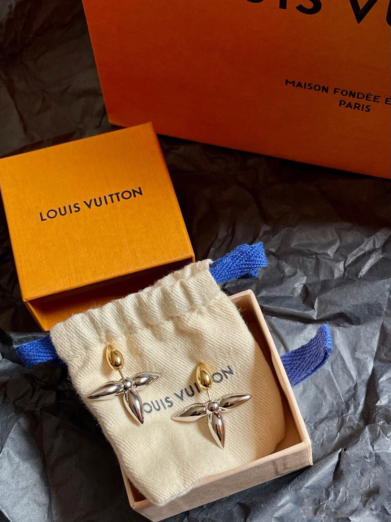 replica Louis Vuitton Mixed Metal Color Blossom Louisette Earrings - H Lin Jewelry