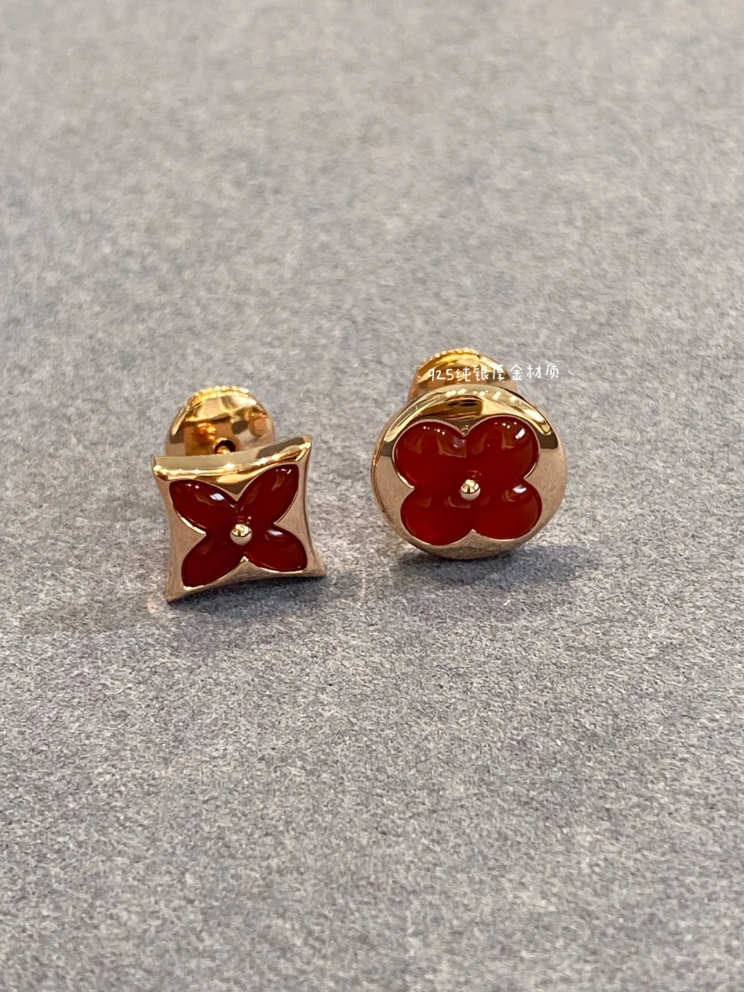 replica Louis Vuitton AB Asymmetric Red Carnelian Earrings - H Lin Jewelry