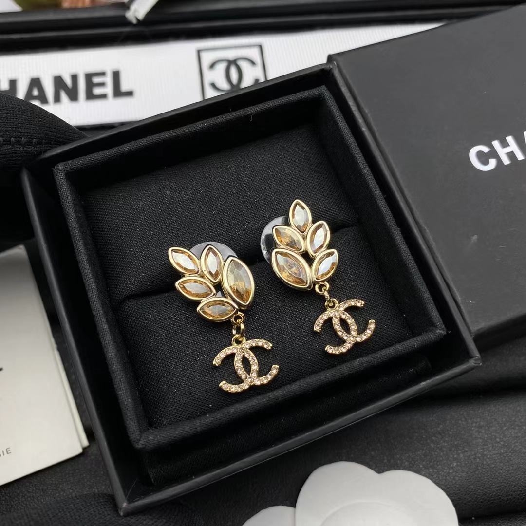 replica Chanel Amber Leaf Earrings - H Lin Jewelry