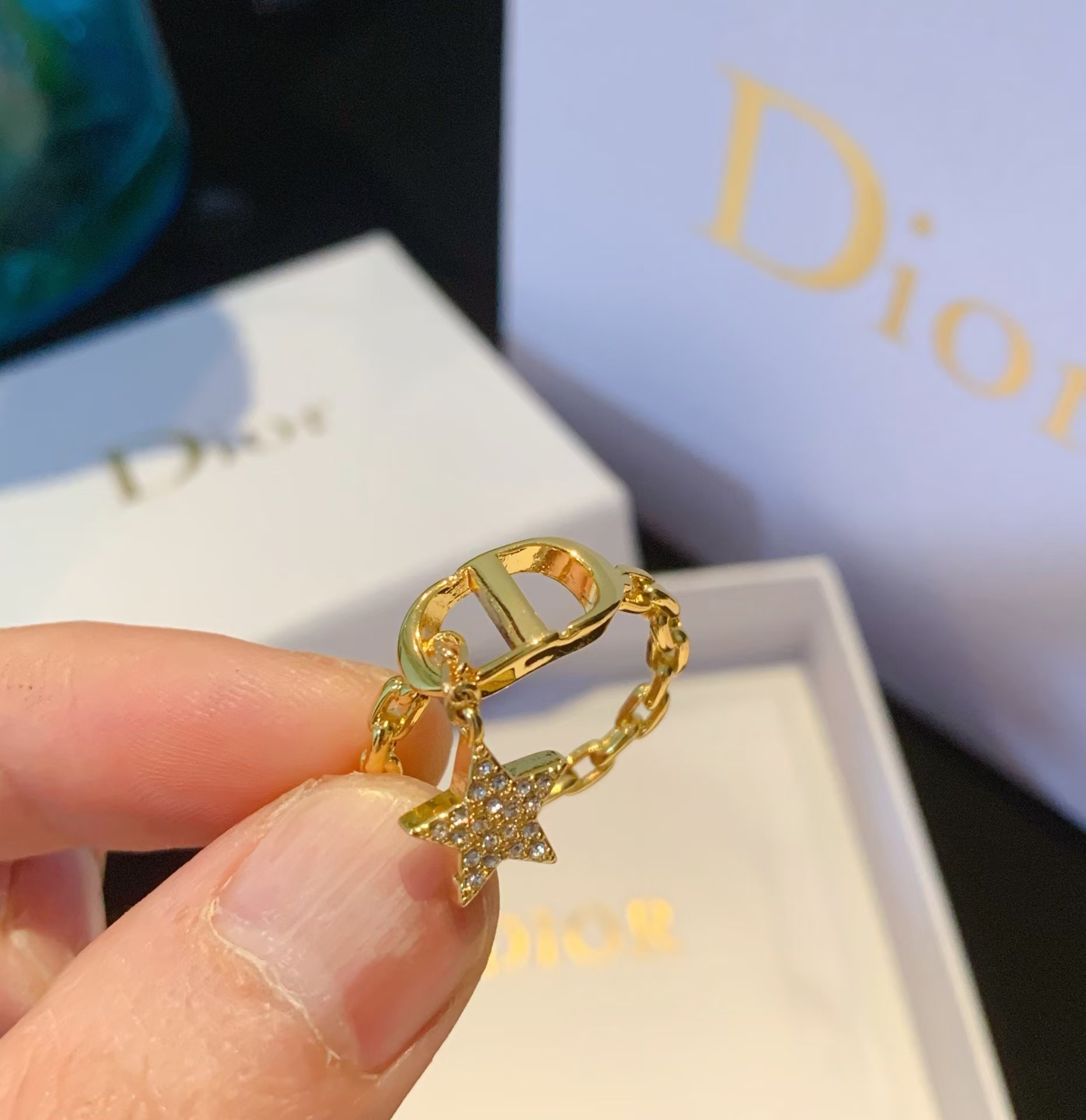replica Dior CD Star Dangle Ring - H Lin Jewelry