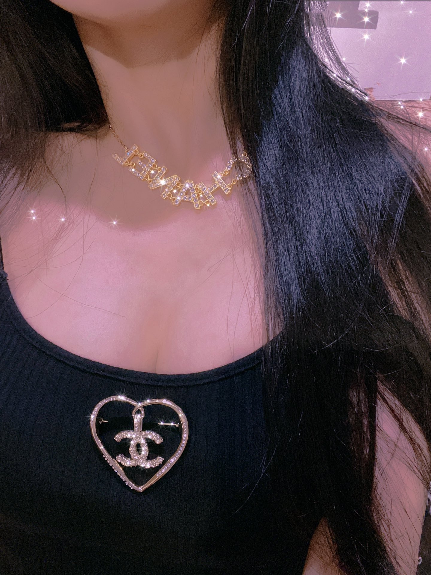 replica Chanel Embossed Monogram Hollow Heart Brooch - H Lin Jewelry