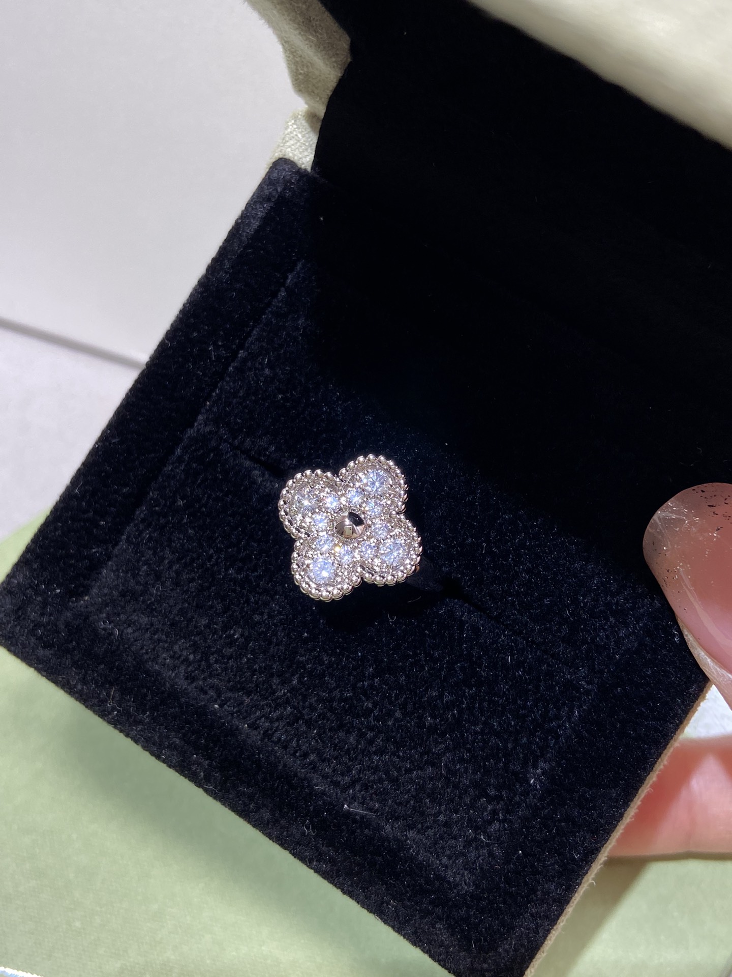 replica Van Cleef & Arpels Diamond Vintage Alhambra Ring - H Lin Jewelry