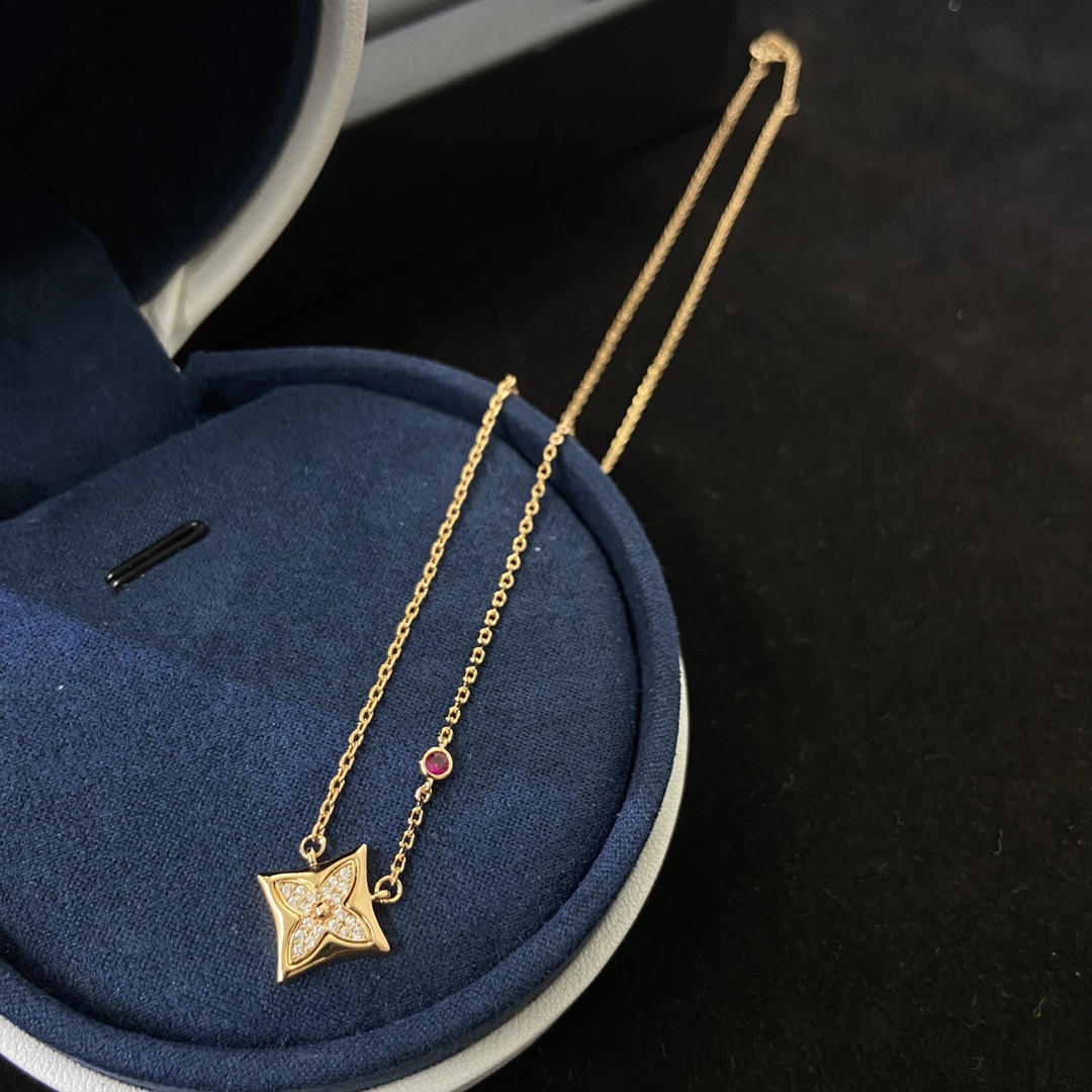 replica Louis Vuitton Dainty Diamond Sun Pendant Necklace in Rose Gold Color - H Lin Jewelry