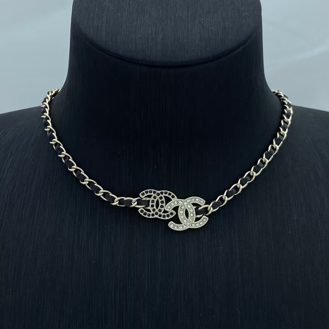 replica Chanel Leather Chain Choker Necklace - H Lin Jewelry