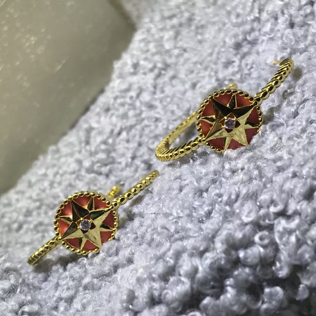 replica Dior Hoop Rose Des Vents Earrings - H Lin Jewelry