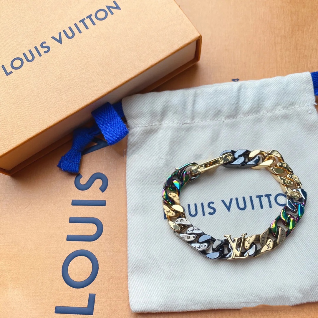 replica Louis Vuitton Flat Cuban Chain Bracelet - H Lin Jewelry