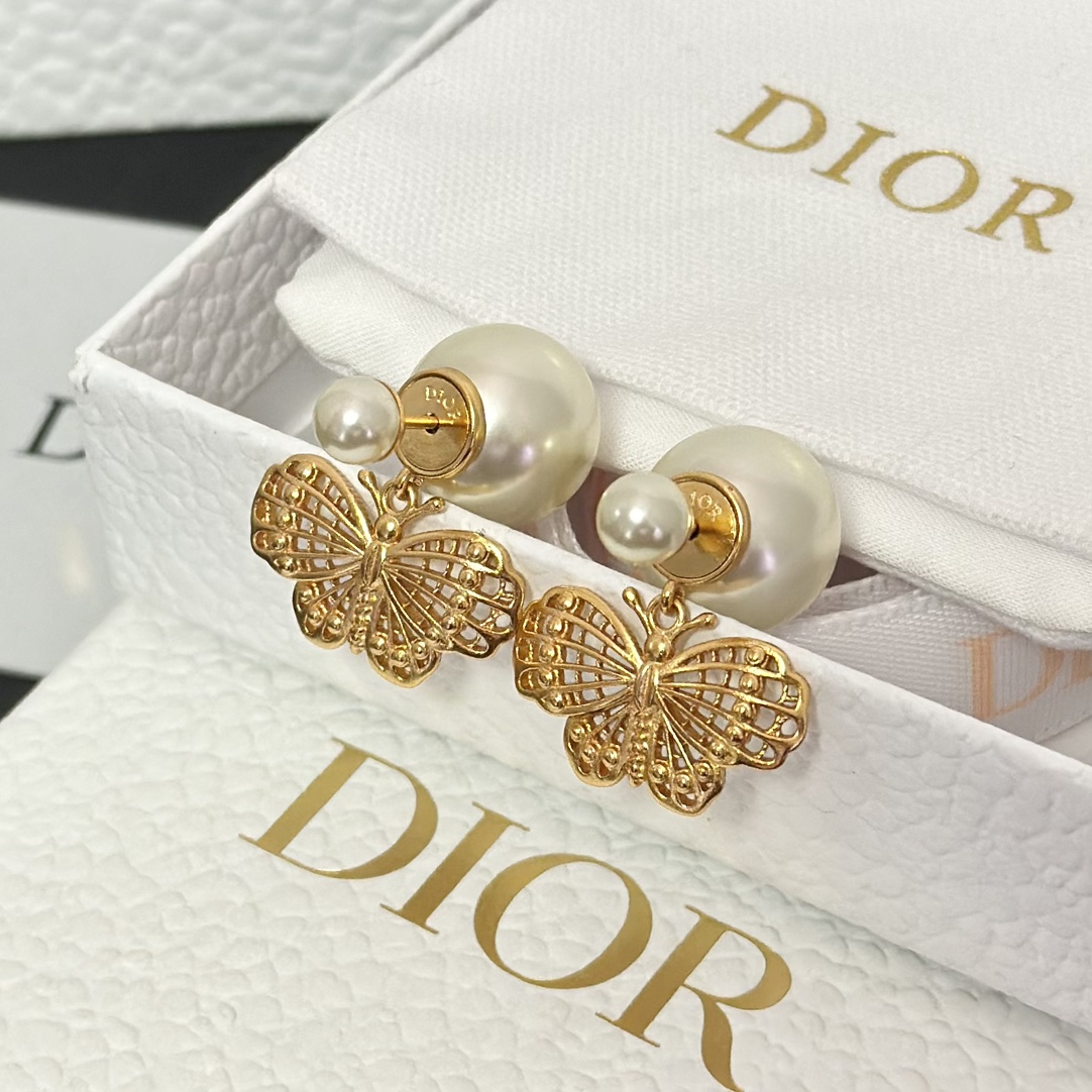 replica Dior Butterfly Dangle Earrings - H Lin Jewelry