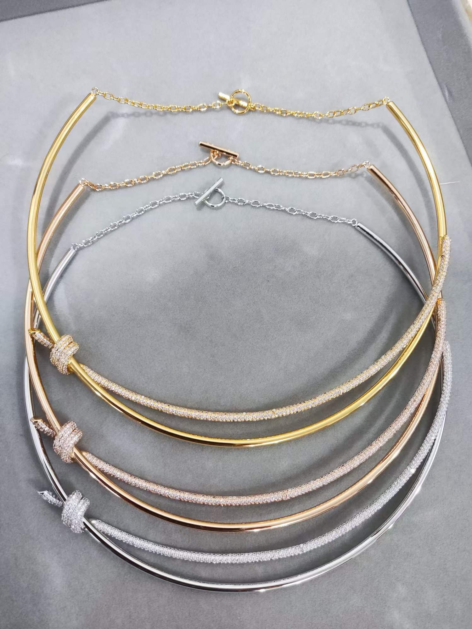 replica Tiffany Knot Double Row Hinged Necklace - H Lin Jewelry