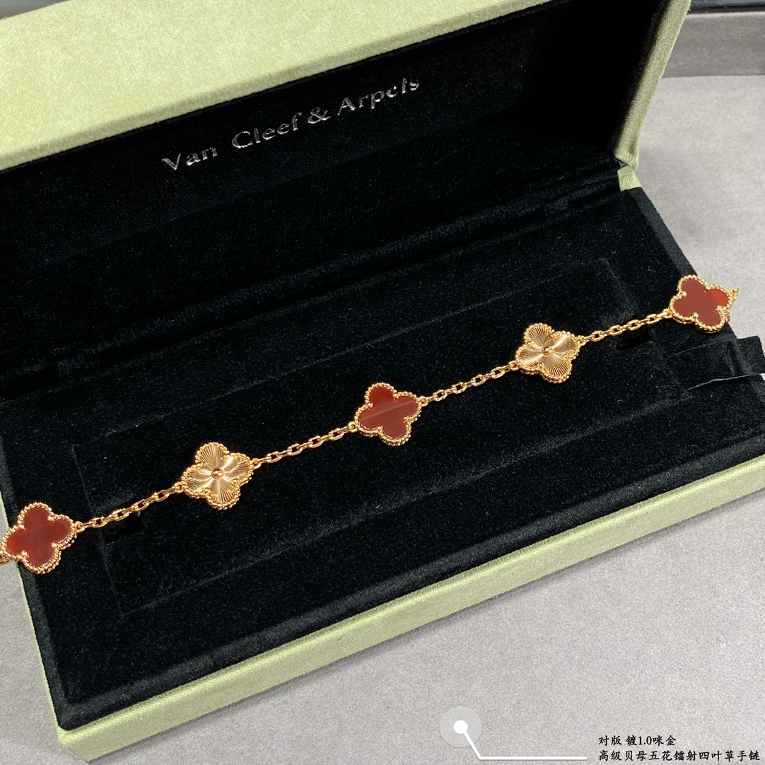 replica Van Cleef & Arpels Vintage Alhambra Bracelet, 5 Motifs - H Lin Jewelry