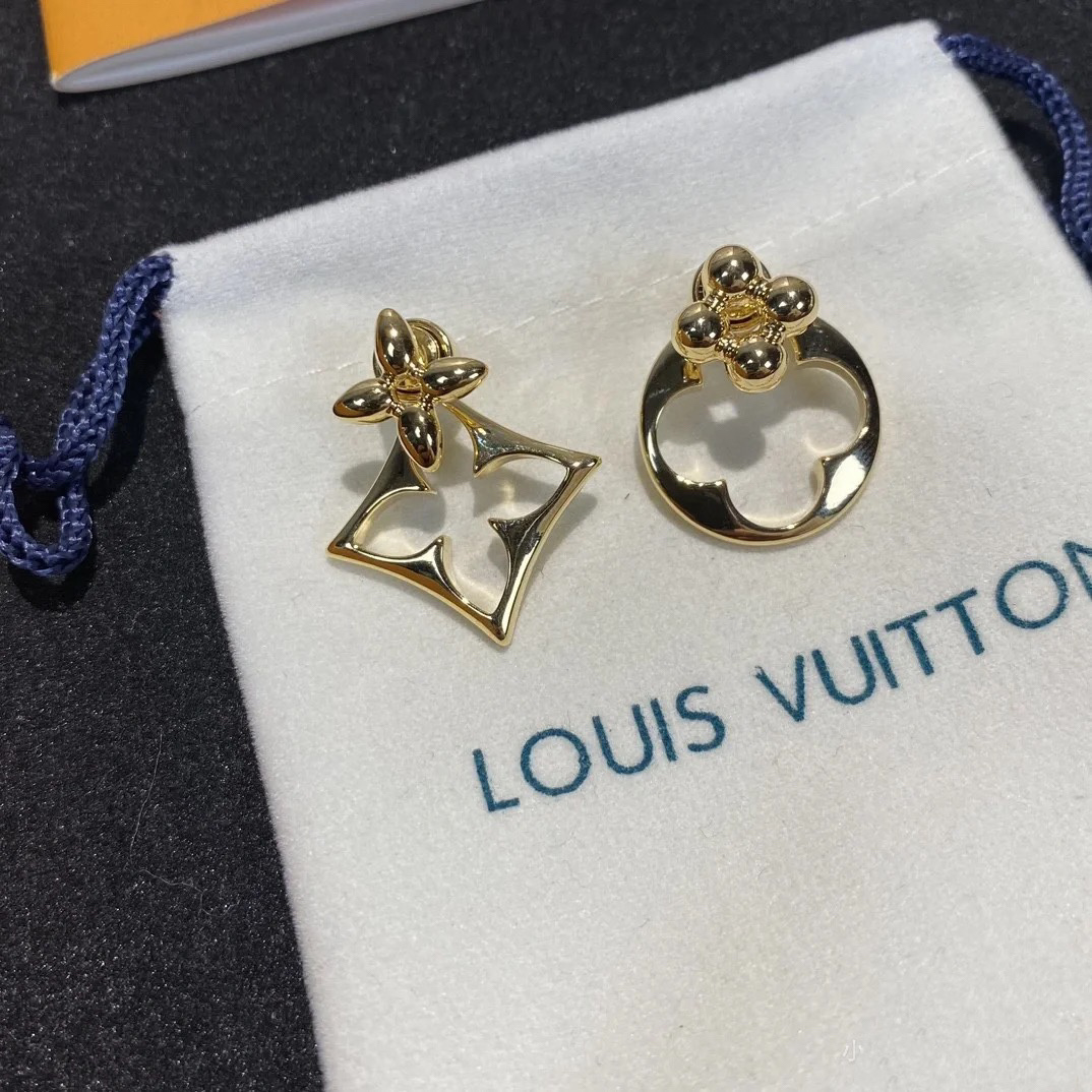 replica Louis Vuitton Asymmetric Hollow Stud Earrings - H Lin Jewelry