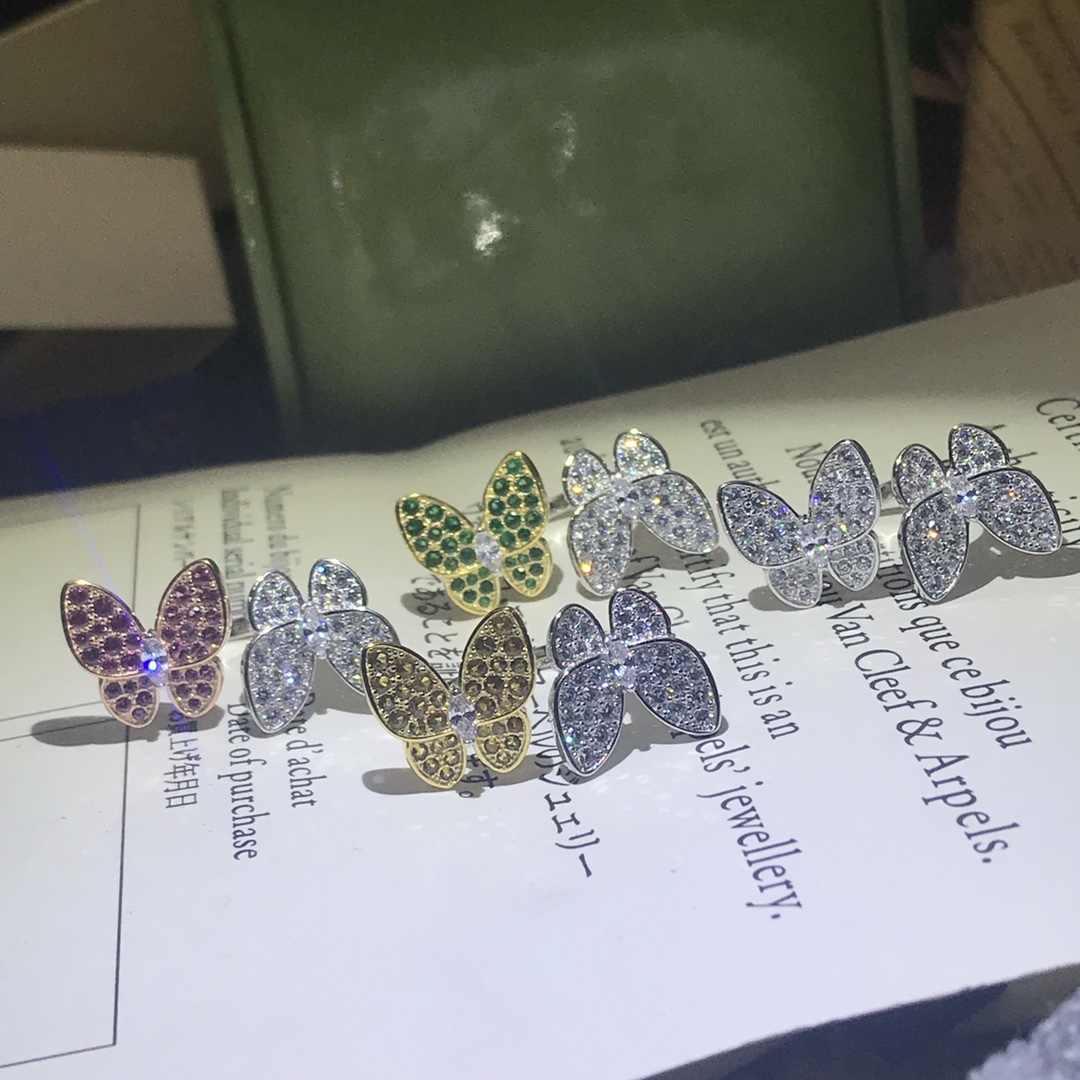 replica Van Cleef & Arpels Full Diamond Two Butterfly Between the Finger Ring - H Lin Jewelry