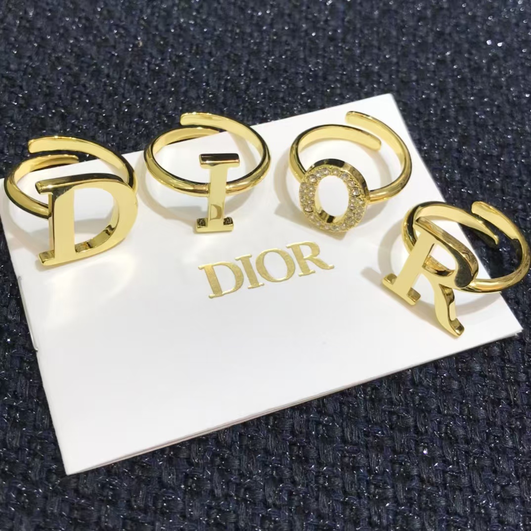 replica Dior Separate Letters Rings - 4 Pieces - H Lin Jewelry