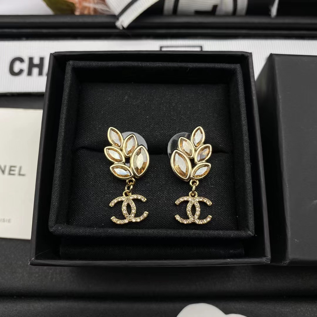 replica Chanel Amber Leaf Earrings - H Lin Jewelry