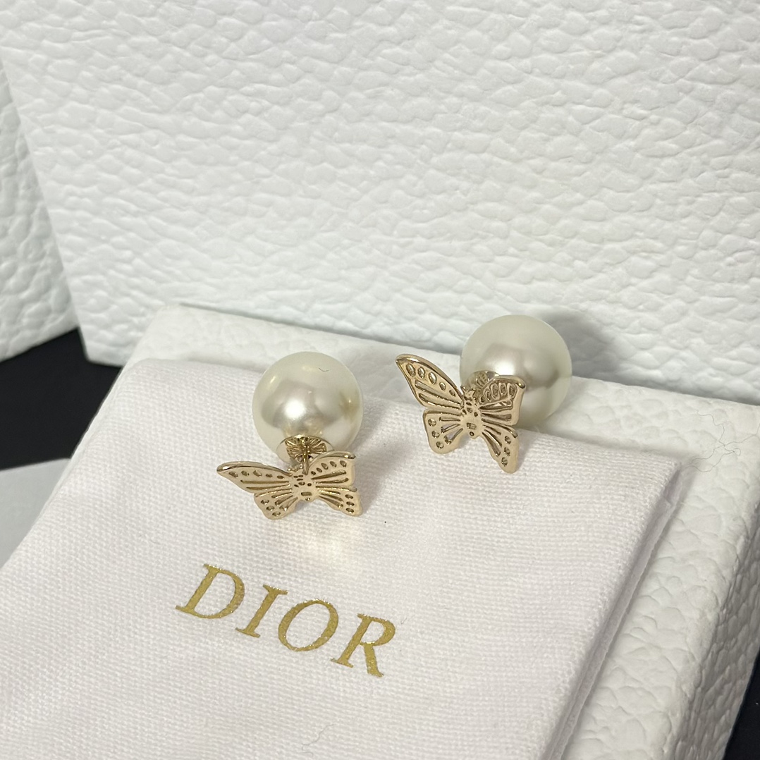 replica Dior Hollow Butterfly Stud Earrings - H Lin Jewelry