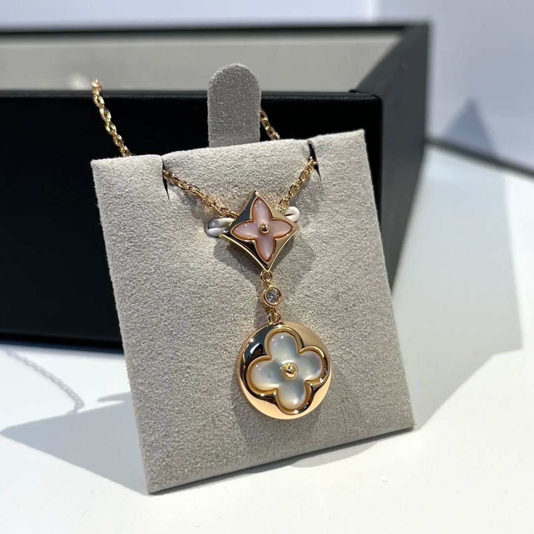 replica Louis Vuitton Pink Sun White Sun Pendant Necklace - H Lin Jewelry