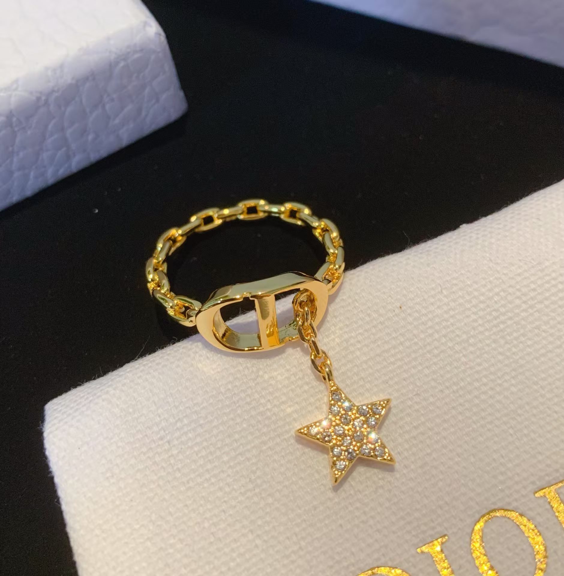 replica Dior CD Star Dangle Ring - H Lin Jewelry