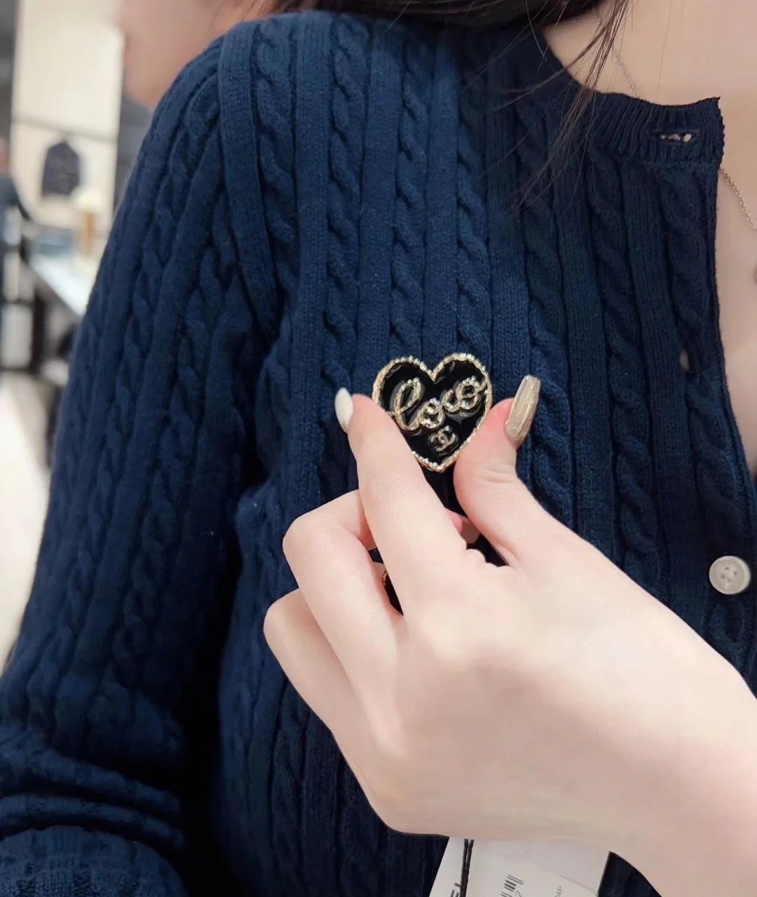 replica Chanel Black Heart Brooch - H Lin Jewelry