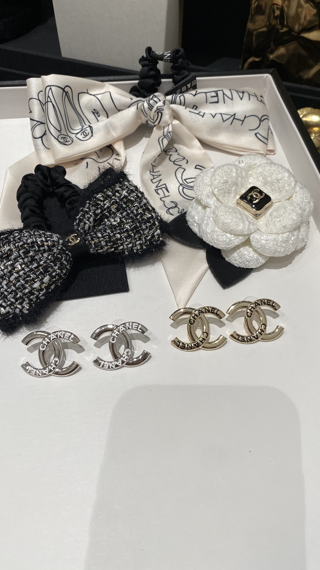 replica Chanel Enamel Monogram CC Earrings - H Lin Jewelry