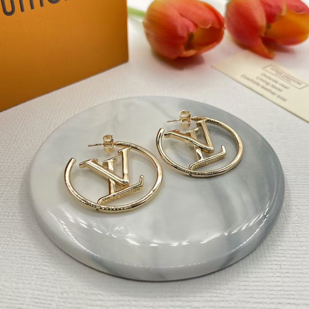 replica Louis Vuitton Circle LV Letter Earrings - H Lin Jewelry