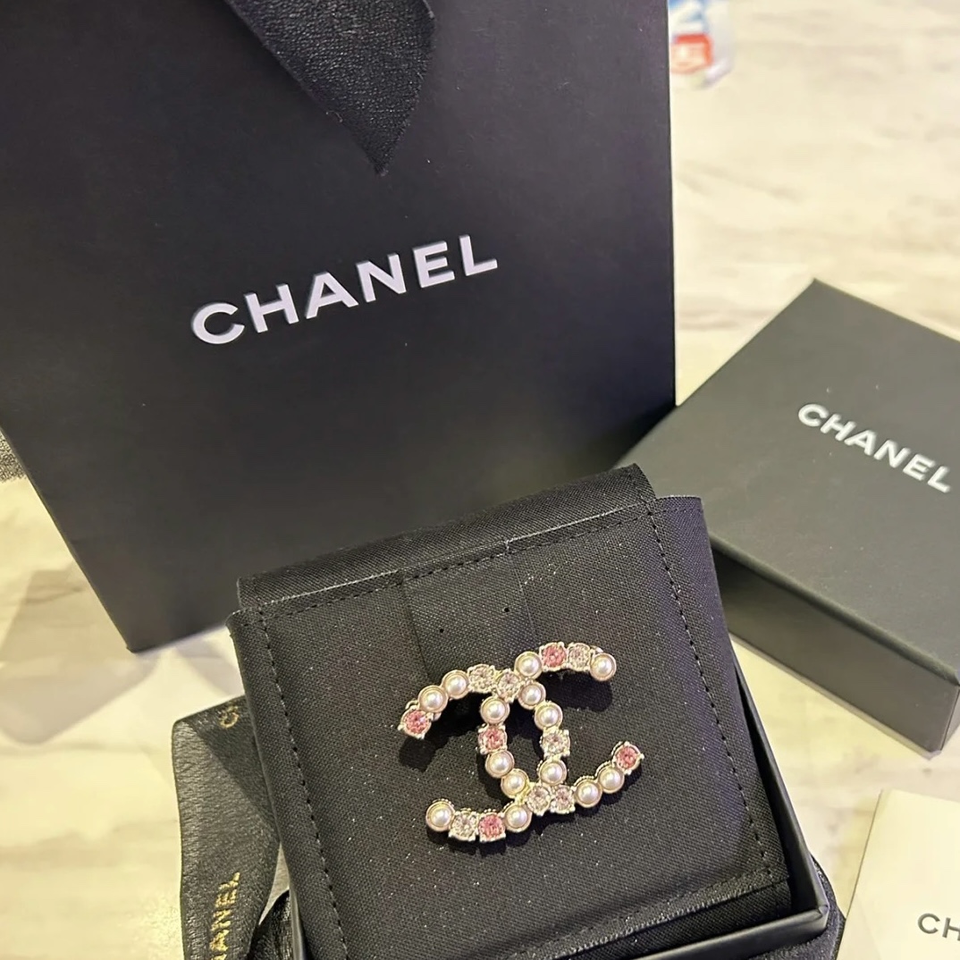 replica Chanel Elegant Pink Diamond Coco Brooch - H Lin Jewelry