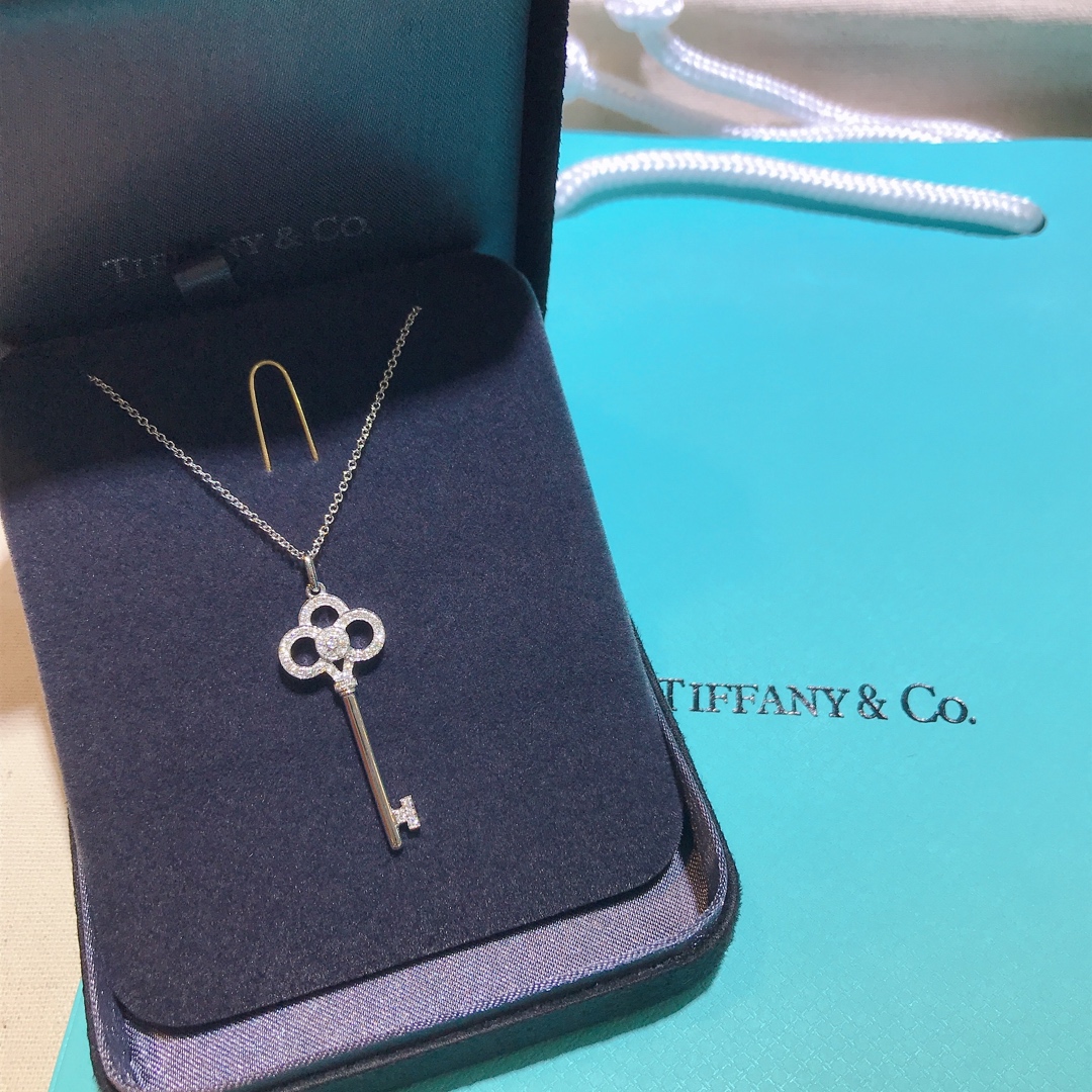 replica Tiffany Crown Key Pendant Necklace - H Lin Jewelry