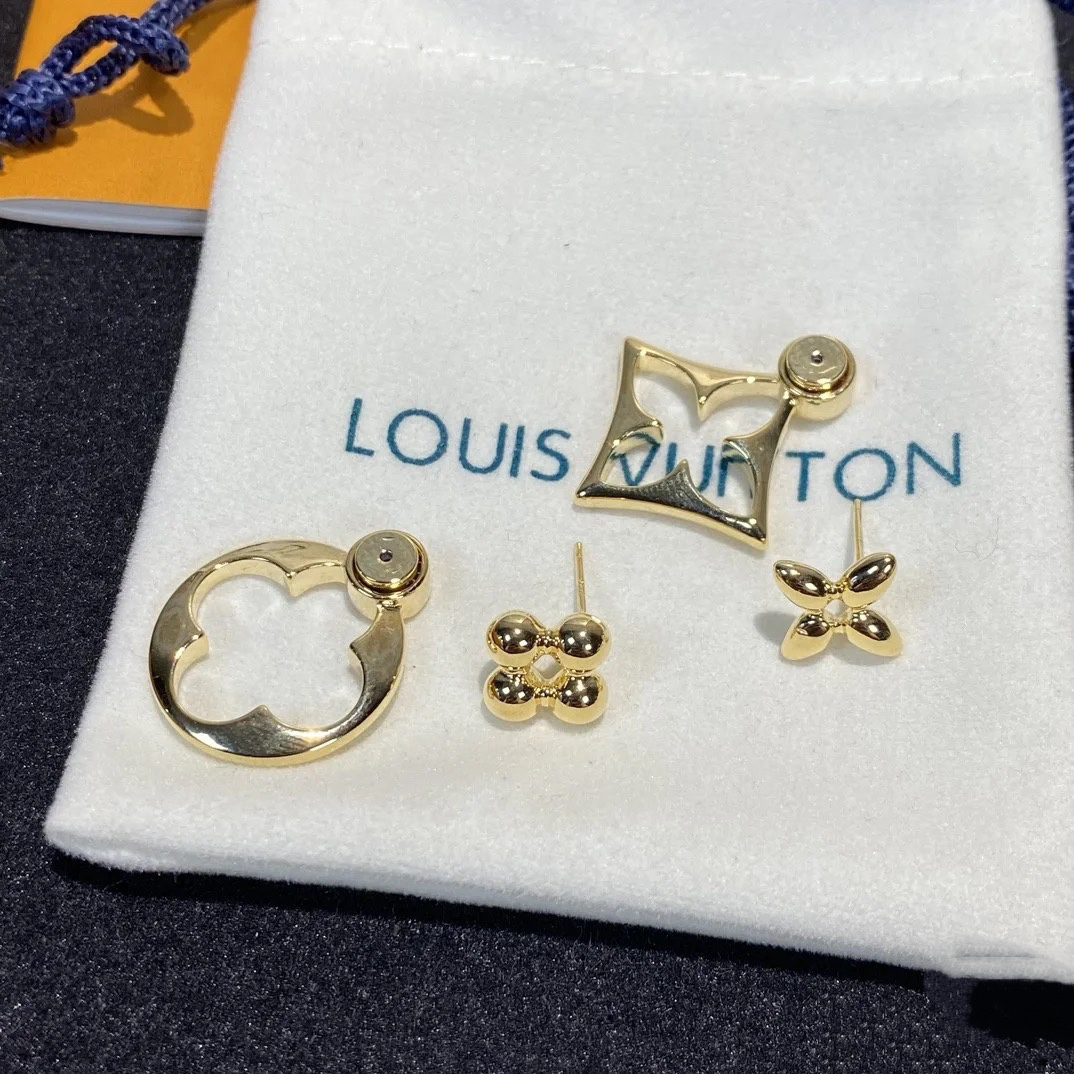 replica Louis Vuitton Asymmetric Hollow Stud Earrings - H Lin Jewelry