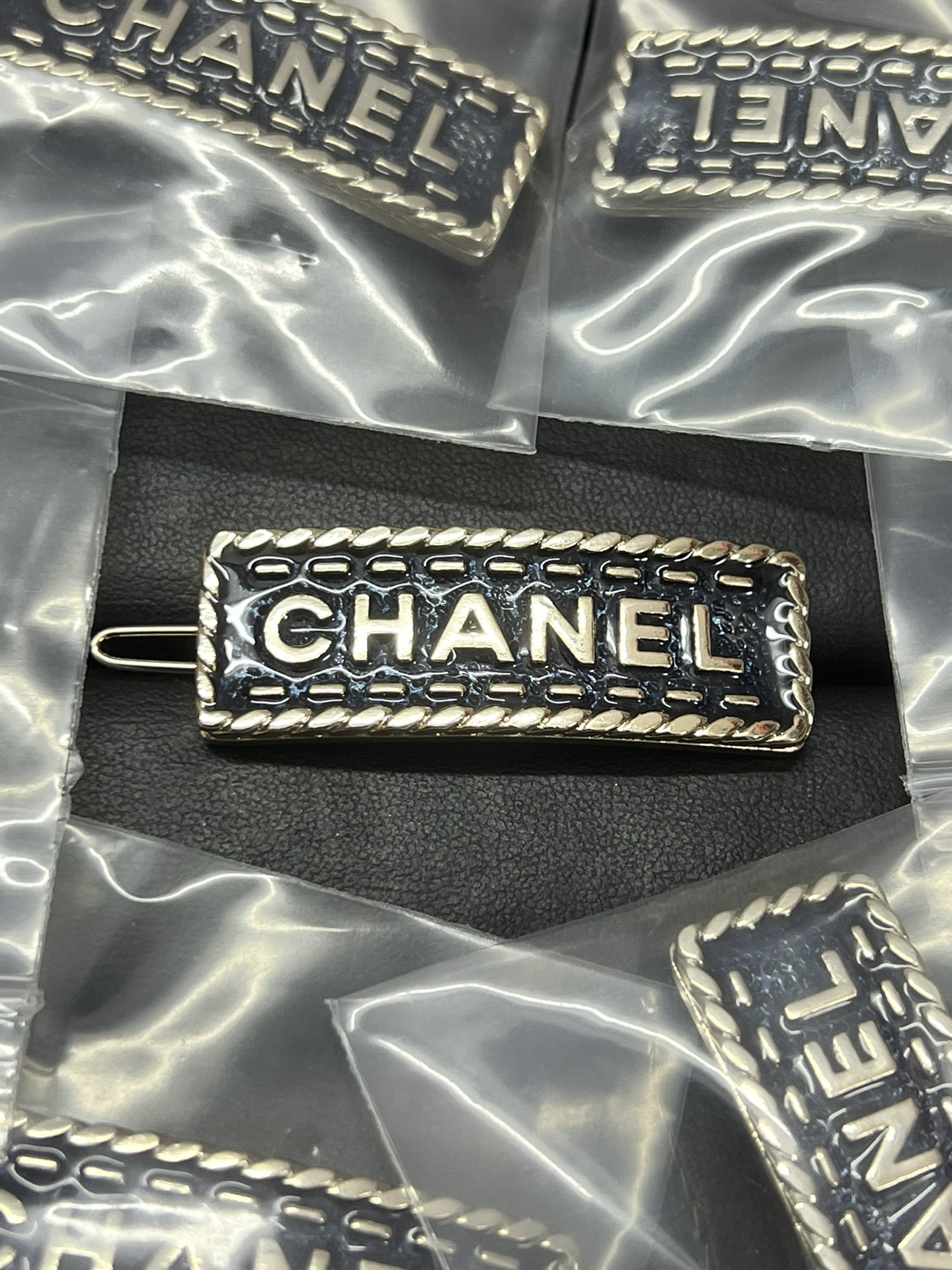 replica Rectangle Denim Blue Chanel Monogram Brooch - H Lin Jewelry