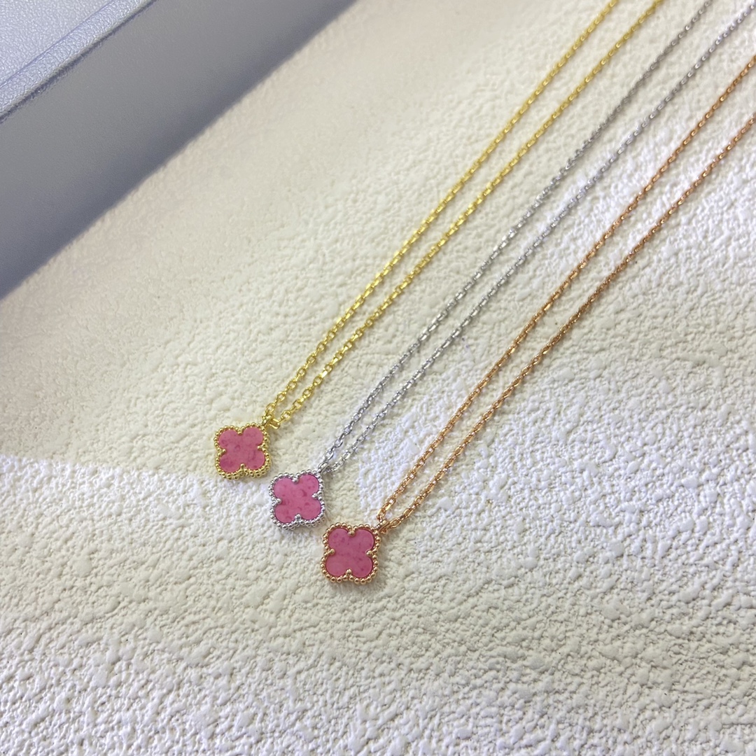 replica Van Cleef & Arpels Pink Sweet Alhambra Pendant Necklace, 1 Motif - H Lin Jewelry