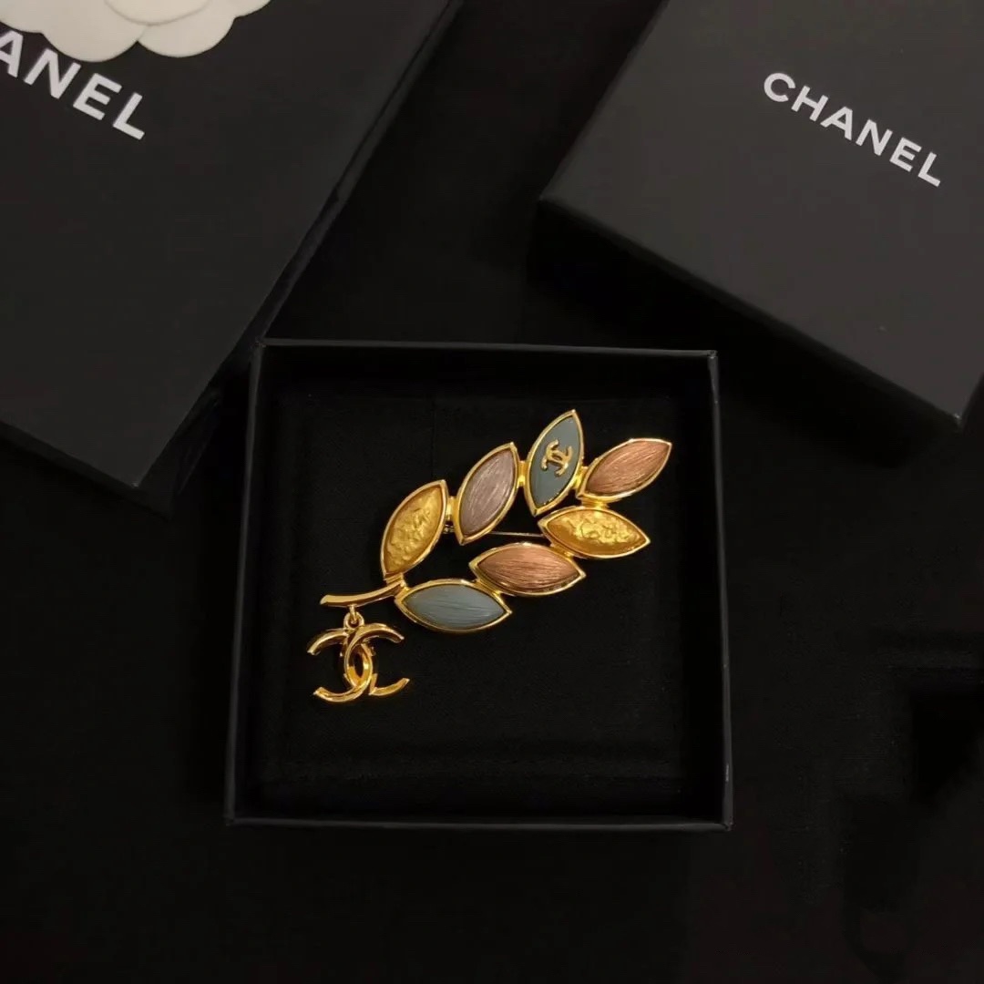 replica Chanel Multi Color Leaf Brooch - H Lin Jewelry