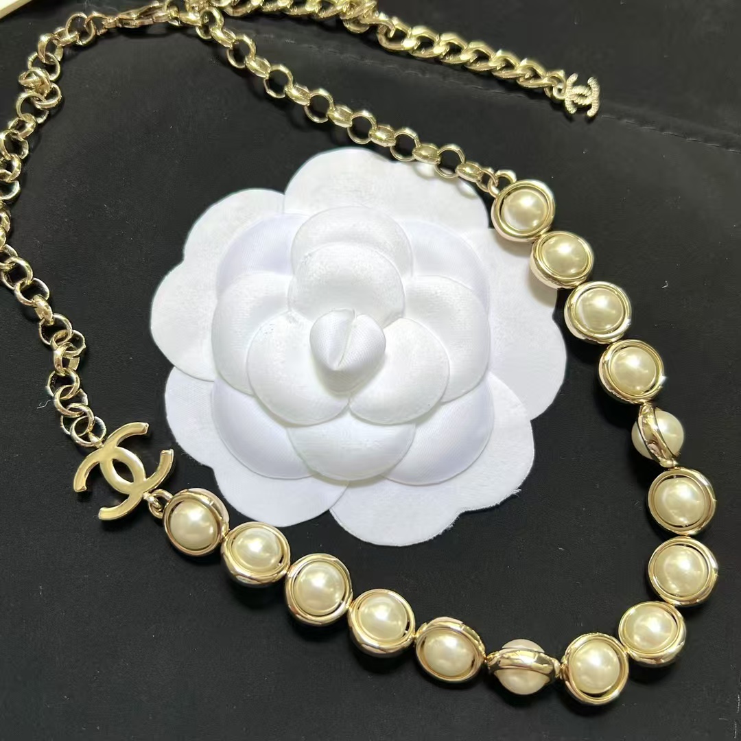 replica Chanel Half Chain Half Ehancered Pearl Necklace - H Lin Jewelry