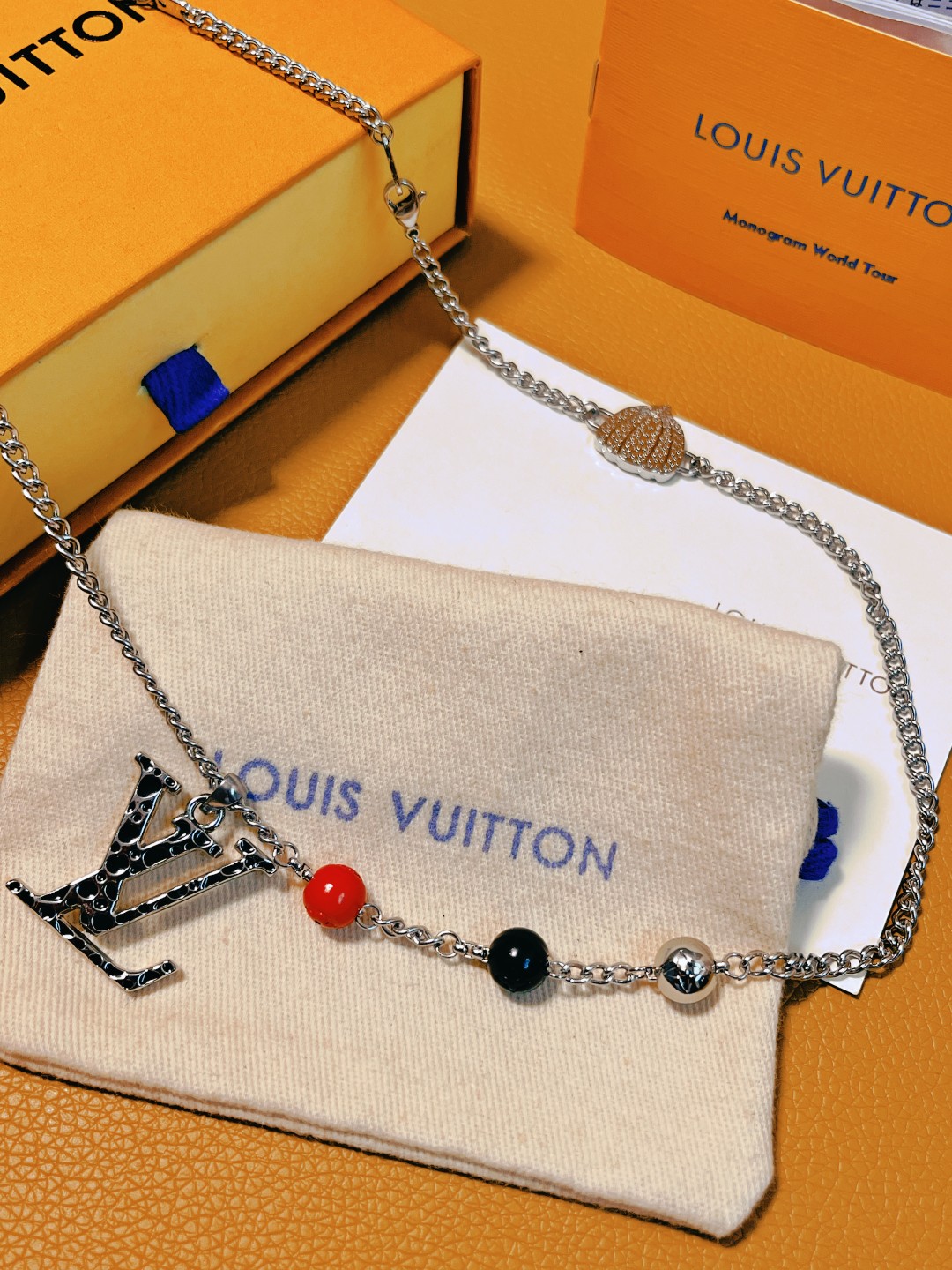 replica Louis Vuitton LV x YK Monogram Mens Necklace - H Lin Jewelry