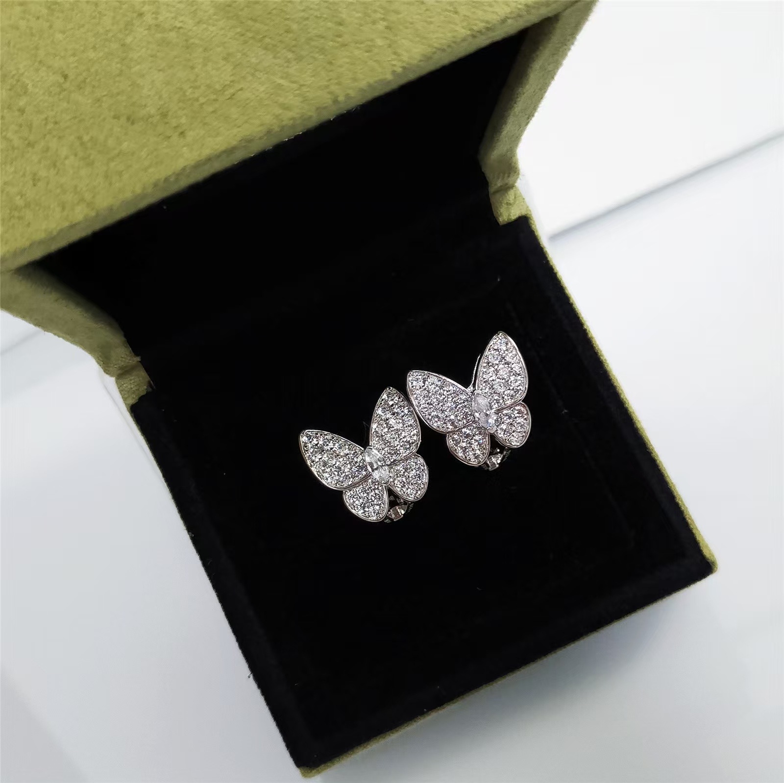 replica Van Cleef & Arpels Two Butterfly Earrings - H Lin Jewelry