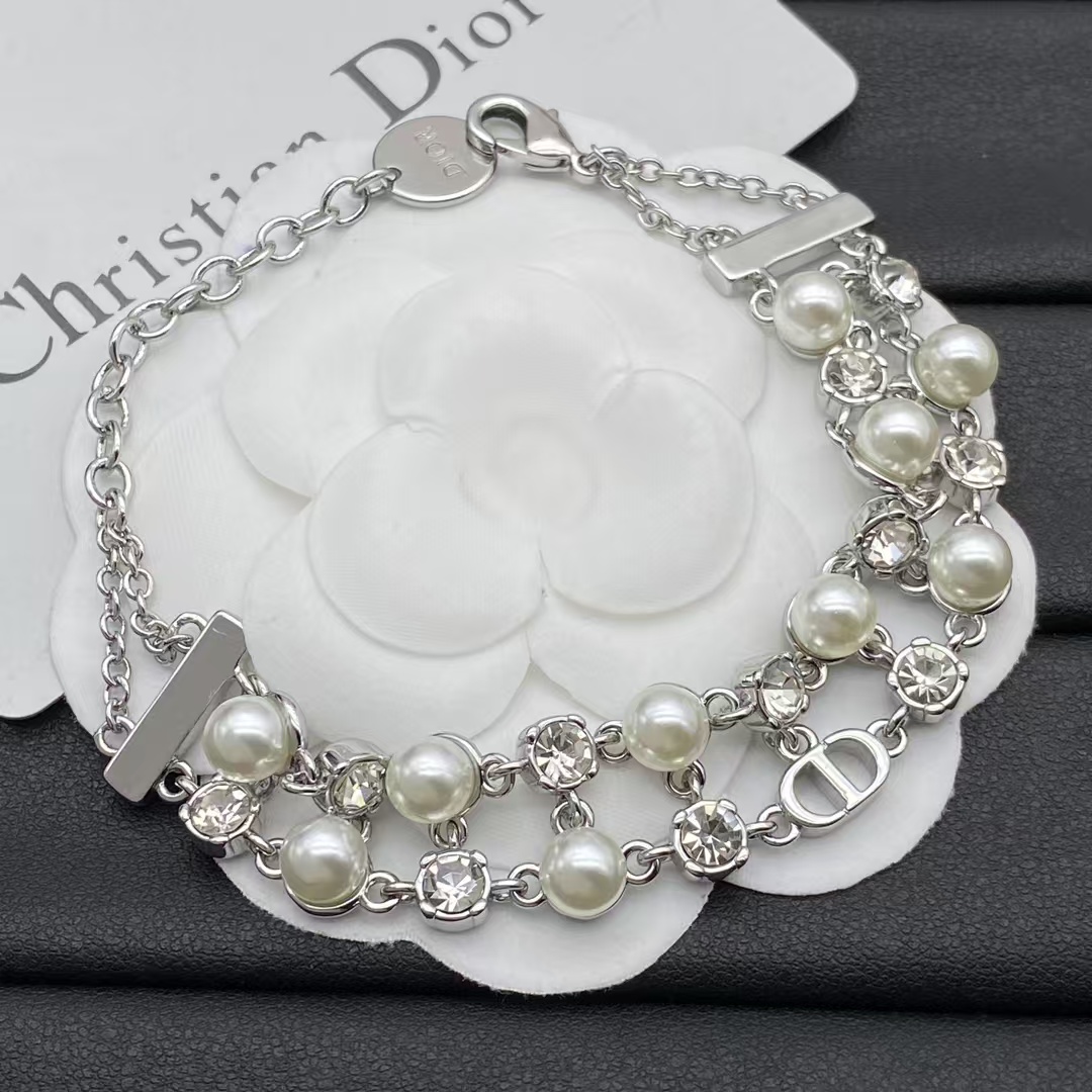 replica Dior Two Row Pearl Bracelet - H Lin Jewelry