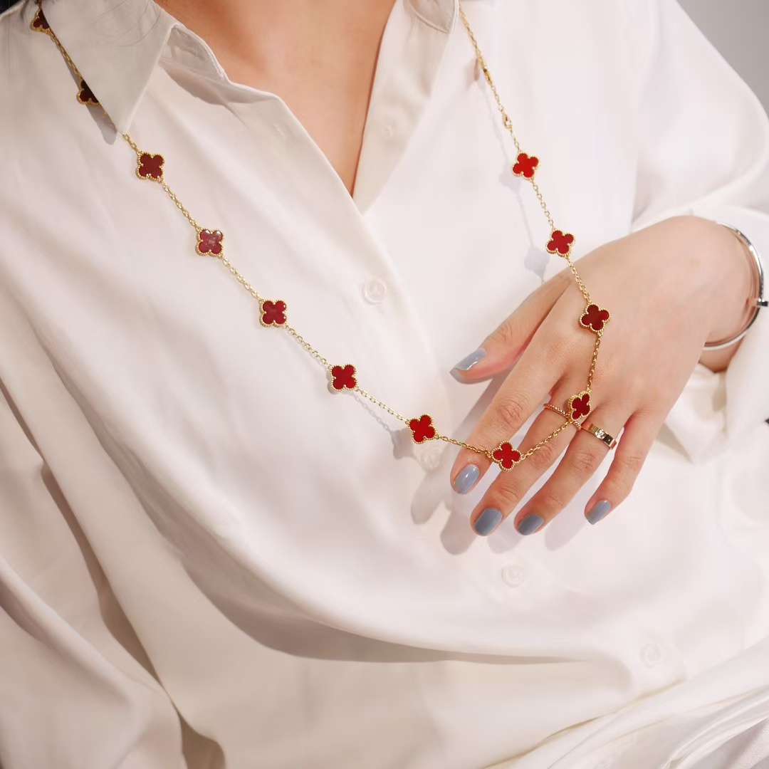 replica Van Cleef & Arpels Vintage Alhambra Long Necklace, 20 Motifs - H Lin Jewelry