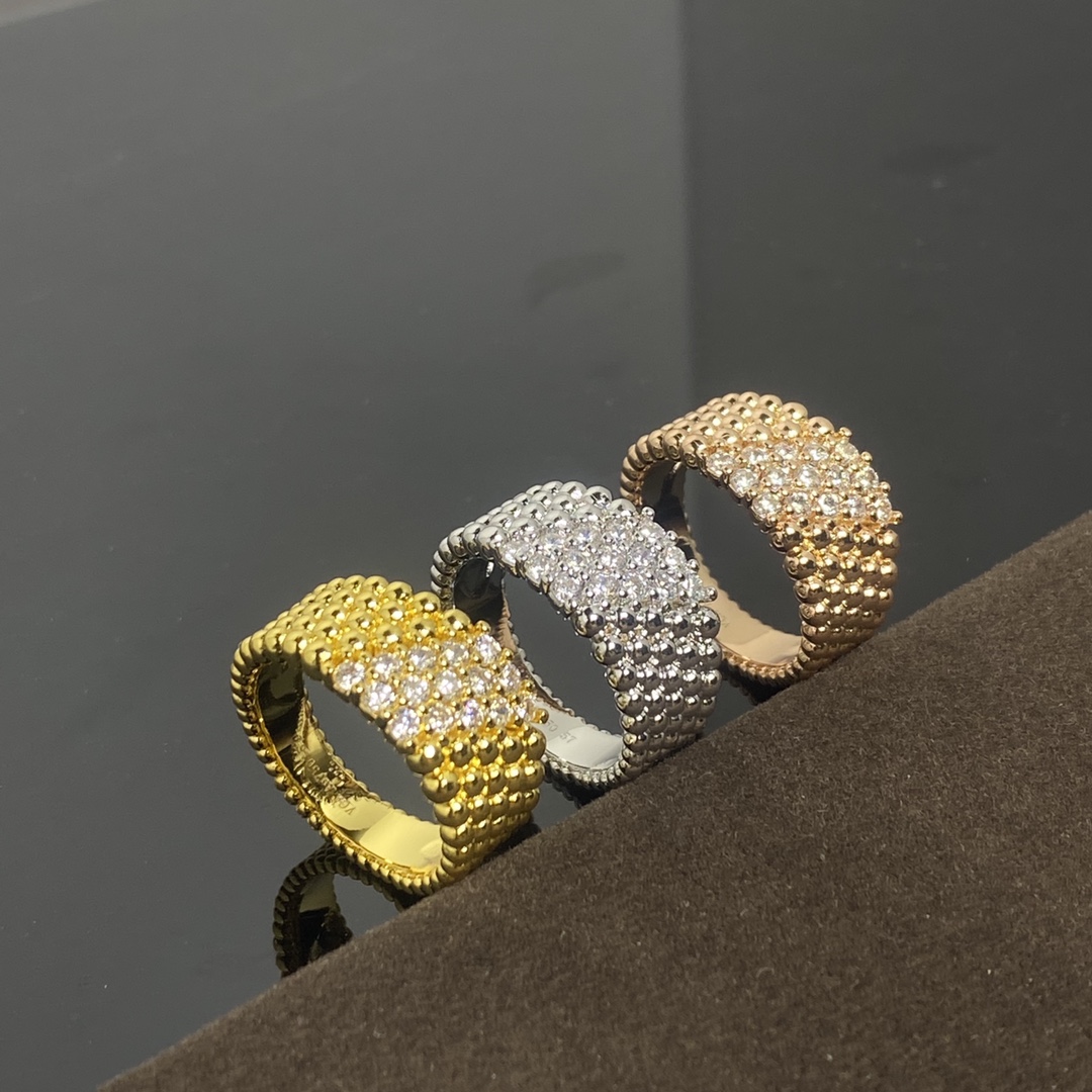 replica Van Cleef & Arpels Perlee Diamond Ring - H Lin Jewelry