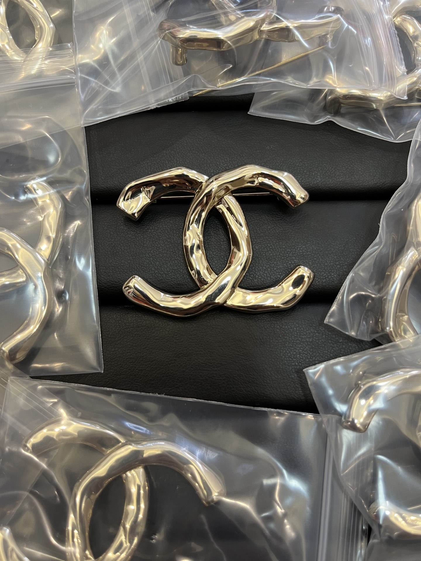 replica Chanel Personality Light Gold Brooch - H Lin Jewelry