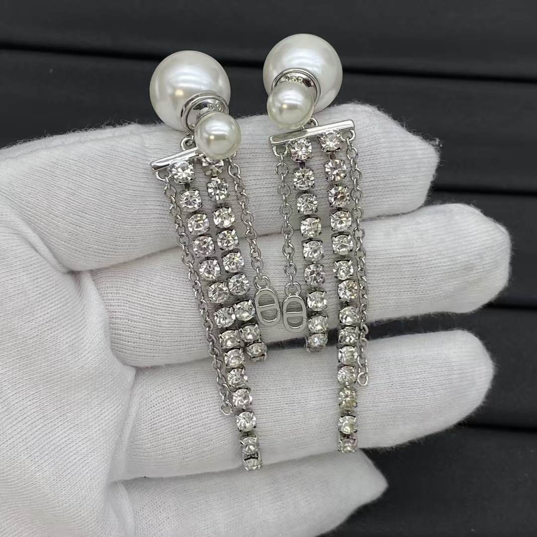 replica Dior Pearl with Tassel Earrings - H Lin Jewelry