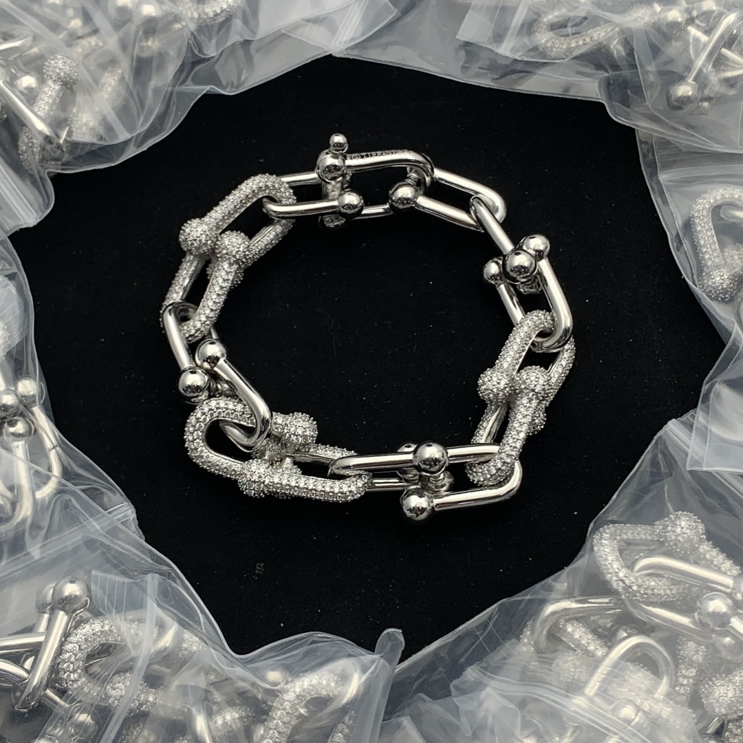 replica Tiffany HardWear Large Link Bracelet in White Gold Color - H Lin Jewelry
