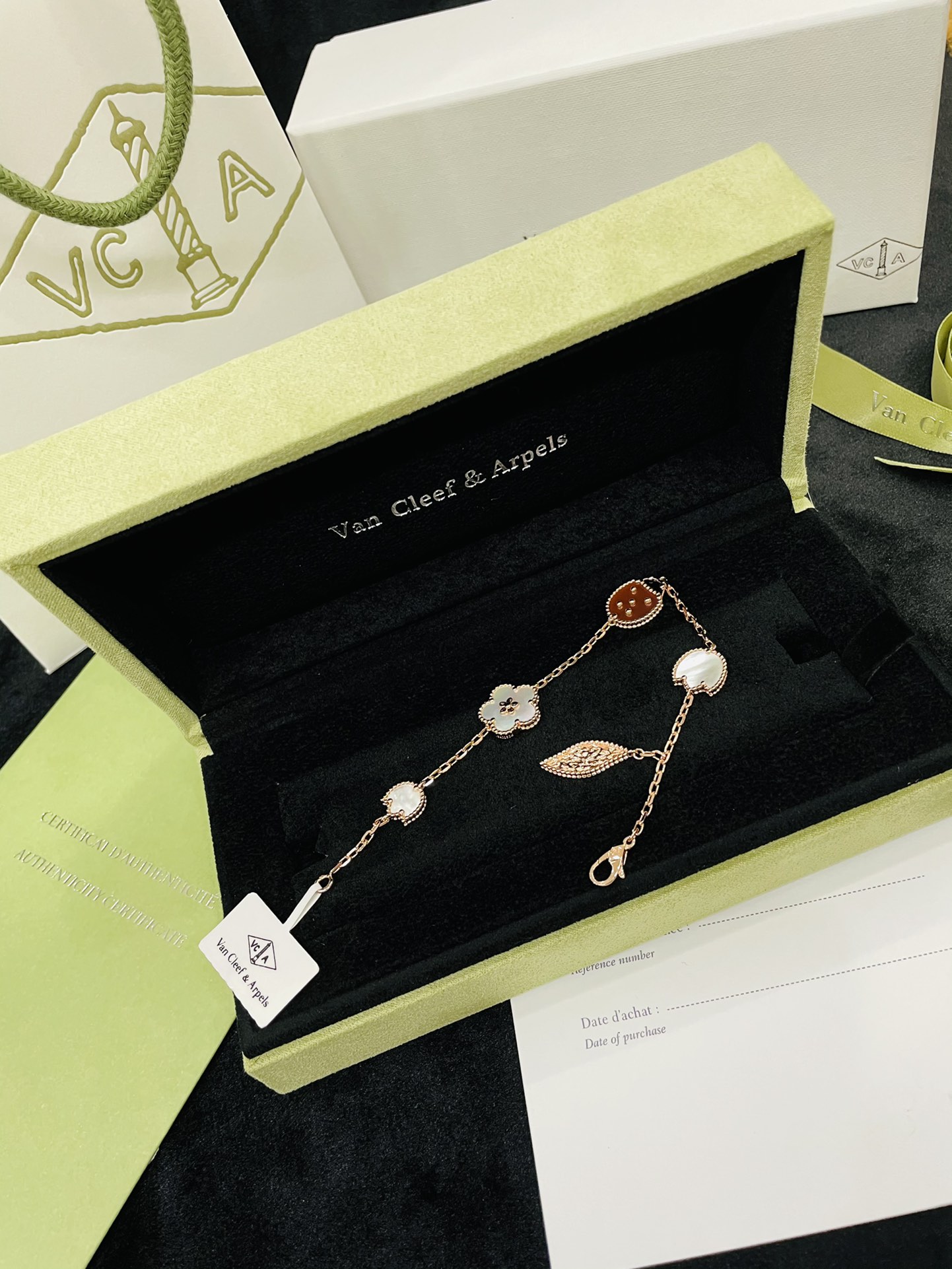 replica Van Cleef & Arpels Fauna Ladybug Lucky Spring Bracelet, 5 Motifs - H Lin Jewelry