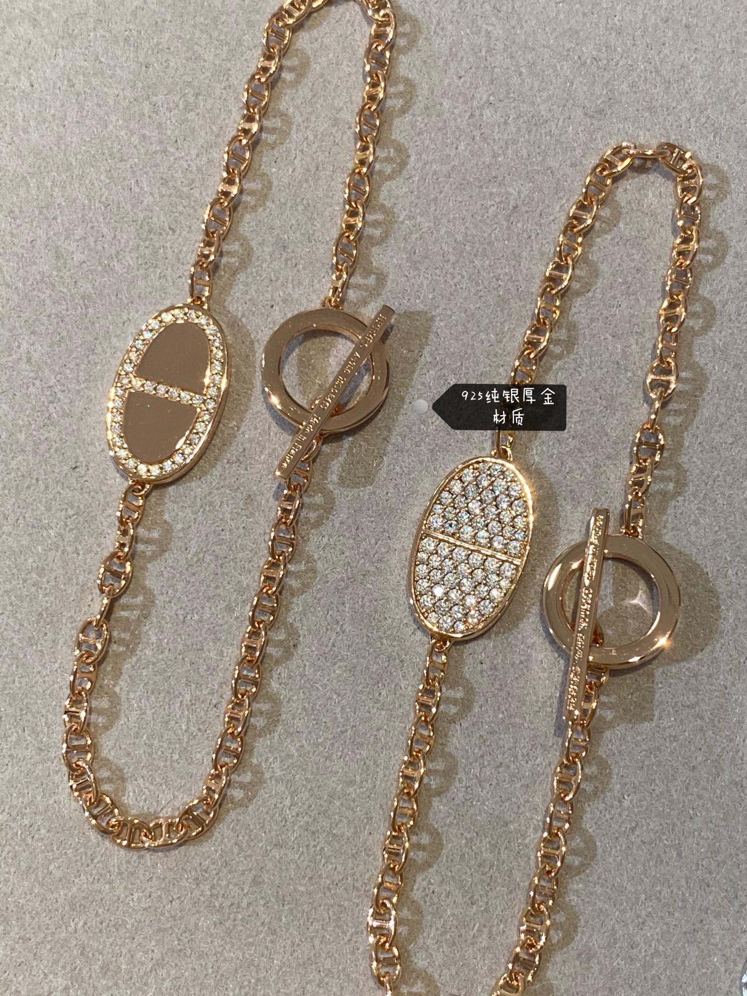 replica Hermes New Diamond Paved Pig Nose Bracelet - H Lin Jewelry