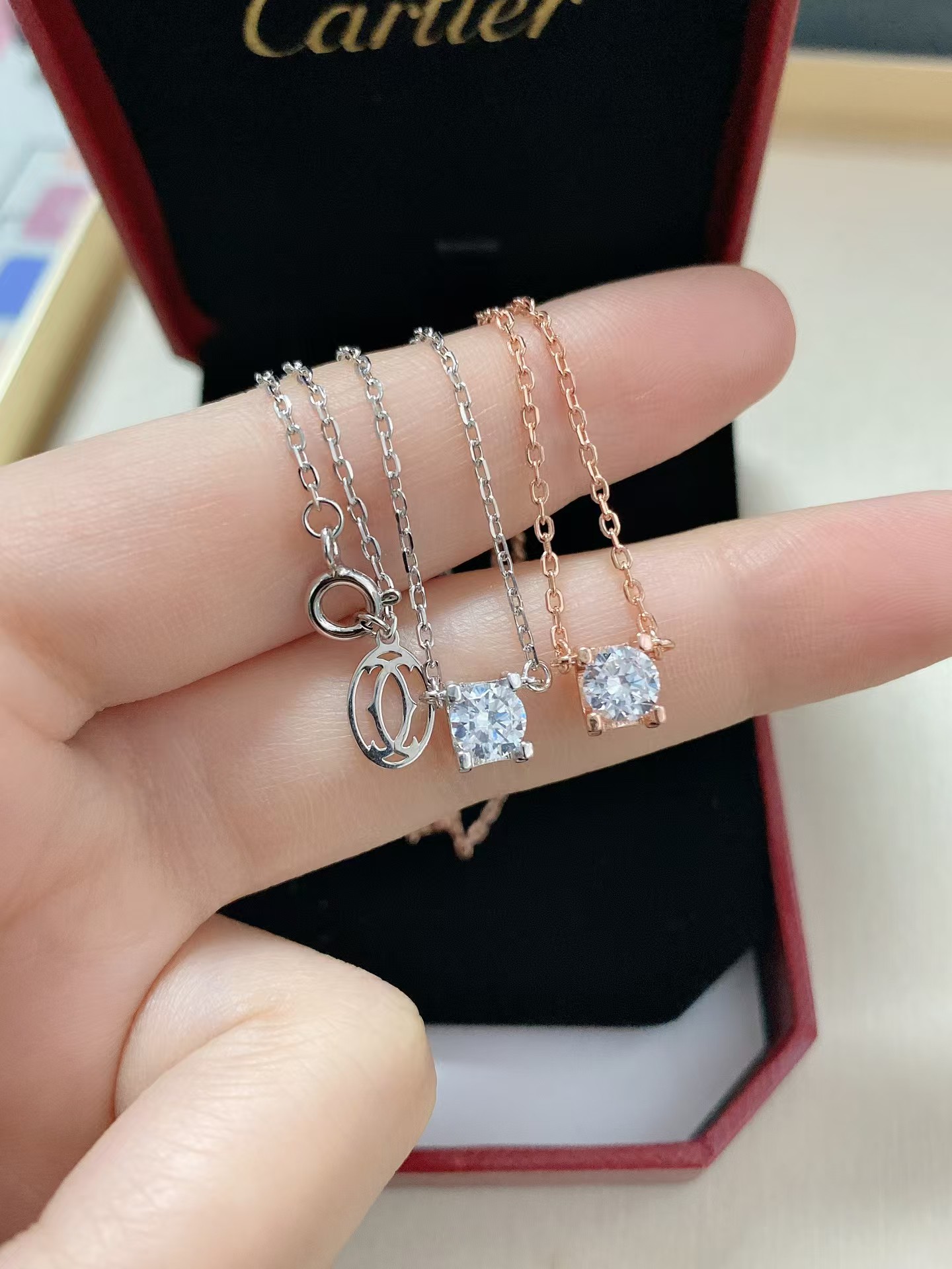 replica Cartier Diamond Pendant Necklace - H Lin Jewelry