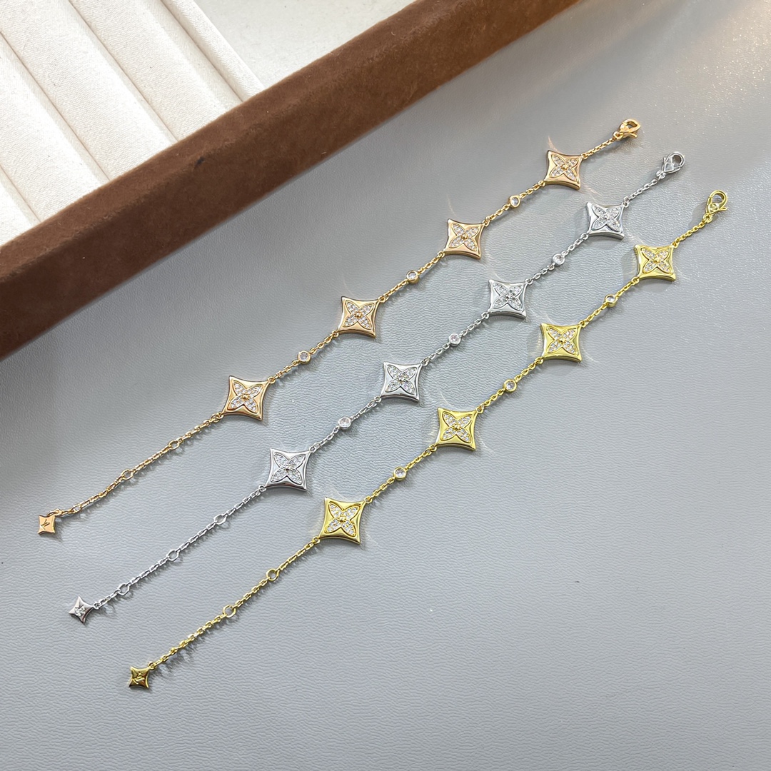 replica Louis Vuitton 4 Motifs Diamond Star Bracelet - H Lin Jewelry