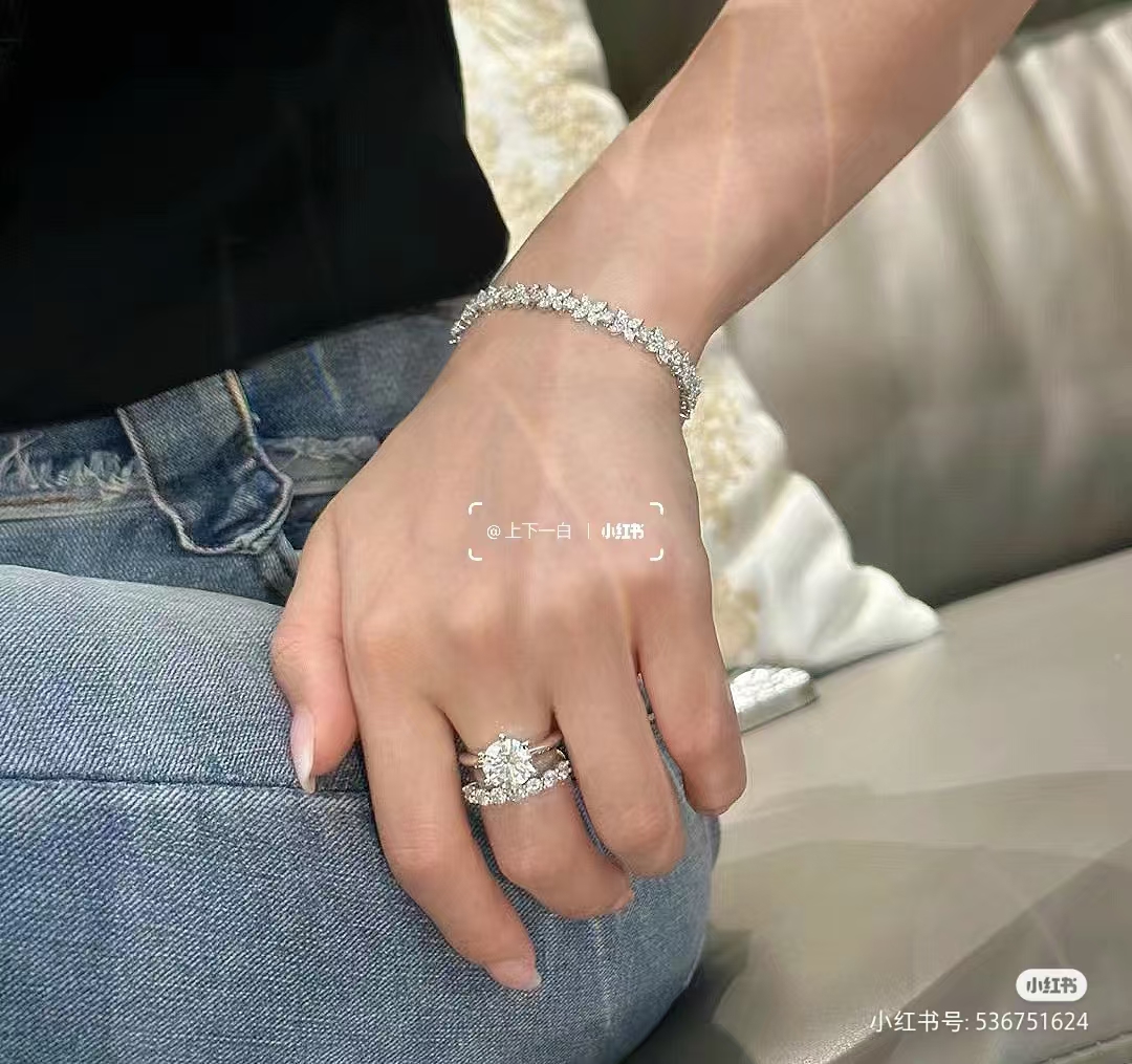 replica Tiffany Cluster Tennis Bracelet in Platinum with Diamonds - H Lin Jewelry