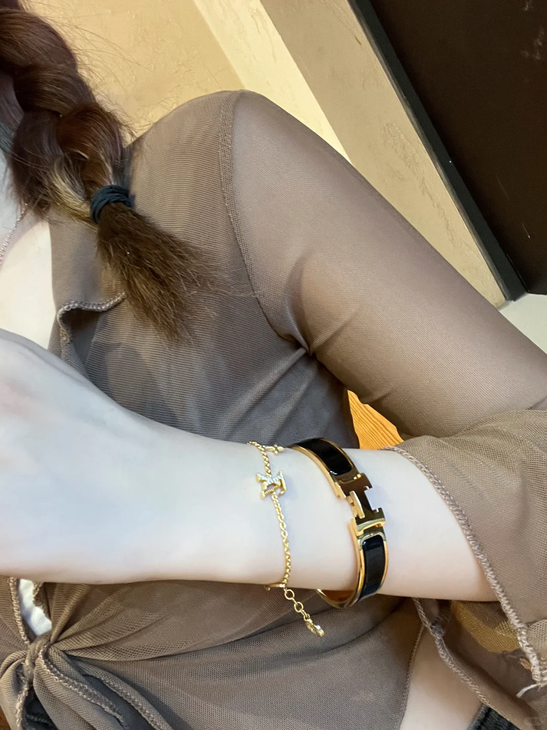 replica Hermes Wide H Enamel Bracelet Bangle - H Lin Jewelry