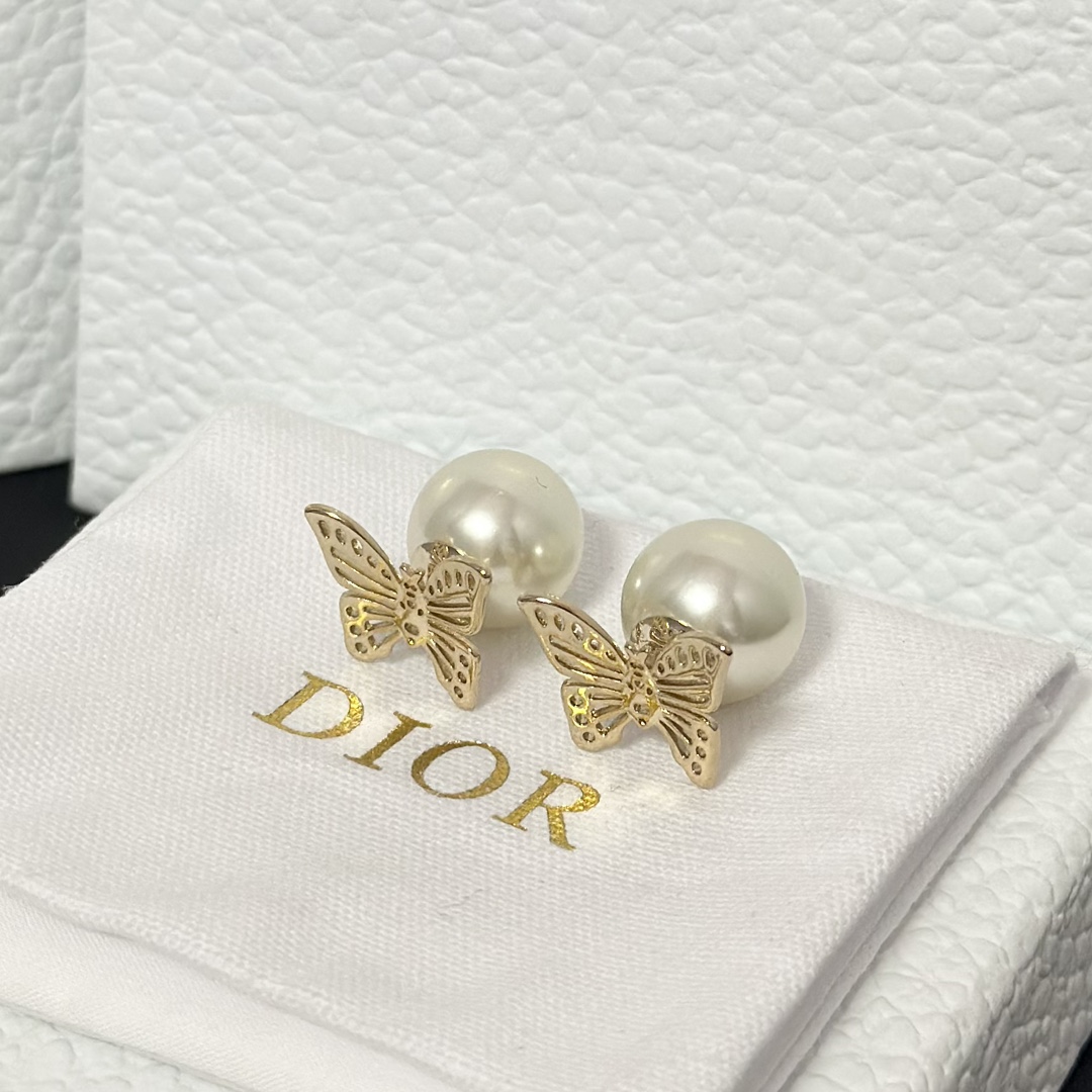 replica Dior Hollow Butterfly Stud Earrings - H Lin Jewelry