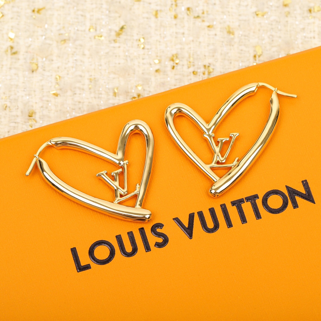 replica Louis Vuitton Fashion Love Heart Earrings - H Lin Jewelry